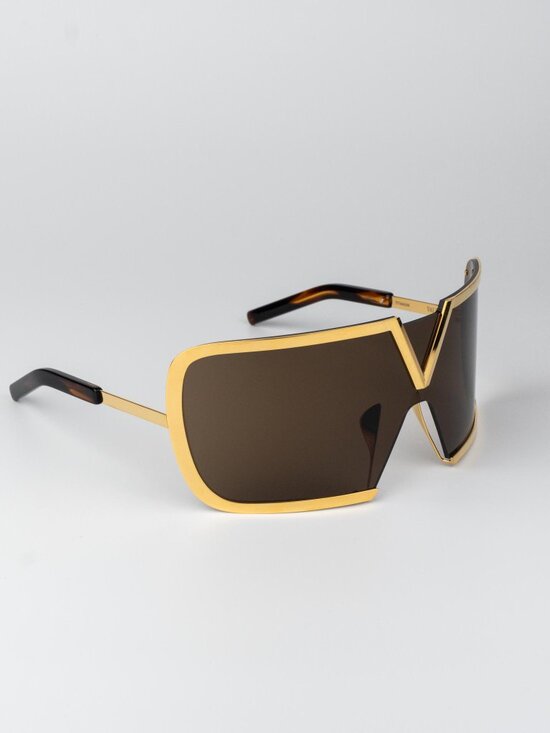 Valentino Women Sunglasses Titanium Gold Brown AR Mask V-ROMASK VLS-120B 146 main image 4
